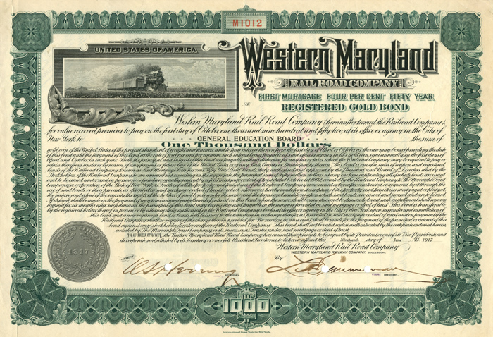 Western Maryland Railroad Co. - Bond